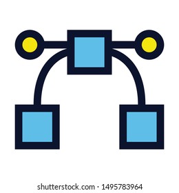 Vector Illustration Nodes. Simple Vector Color Icon.