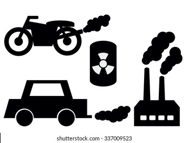 The vector illustration of the of  the non-environmental symbols 