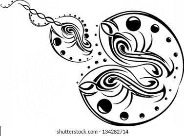 Vector illustration of non-figurative tattoo design.