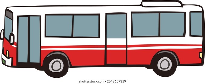 Vector illustration of a non-step bus seen from the side