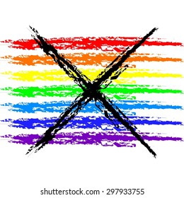 Vector illustration of Non-traditional partnerships banned. Flag on a white background.
