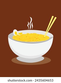 vector illustration of noodles and an egg suitable for graphic resources