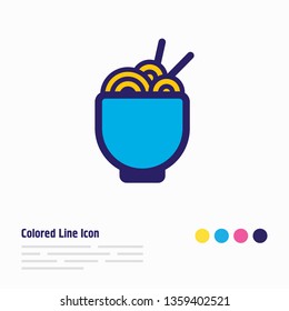 Vector illustration of noodles icon colored line. Beautiful eating element also can be used as spaghetti icon element.