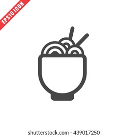 Vector illustration of noodles icon on white background