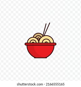 Vector illustration of noodles icon sign and symbol. colored icons for website design .Simple design on transparent background (PNG).