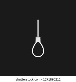 Vector illustration of noose icon, rope with hanging loop