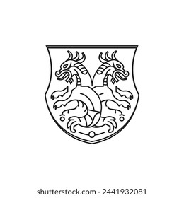  vector illustration of nordic ancient dragon logo icon with symbol of strength and power