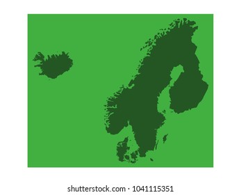 Vector Illustration Of Nordic Countries Map