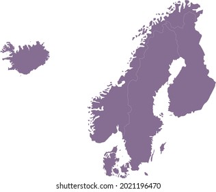 Vector Illustration Of Nordic Countries Map