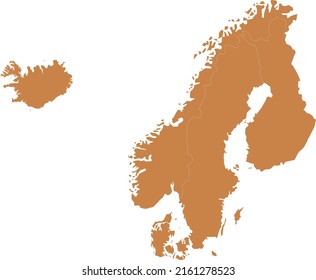 Vector Illustration Nordic Countries Map Stock Vector (Royalty Free ...