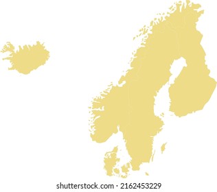 Vector Illustration Of Nordic Countries Map