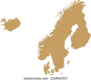 Vector Illustration Of Nordic Countries Map