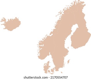 Vector Illustration Of Nordic Countries Map