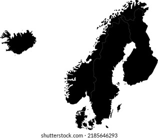 Vector Illustration Of Nordic Countries Map