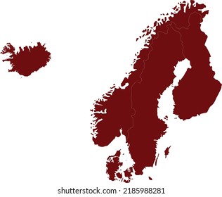 Vector Illustration Of Nordic Countries Map