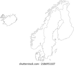 Vector Illustration Of Nordic Countries Map