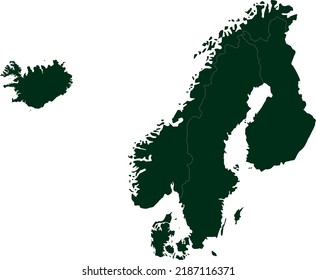 Vector Illustration Of Nordic Countries Map