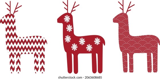 Vector illustration nordic deer for design of postcard, covers, stickers ets