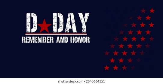 Vector illustration of Normandy landings on D-Day, June 6.