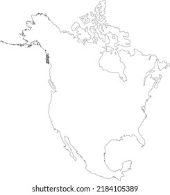 Vector illustration of North America map