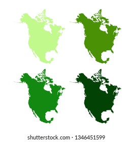 vector illustration of North America maps