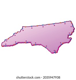 vector illustration of North Carolina map