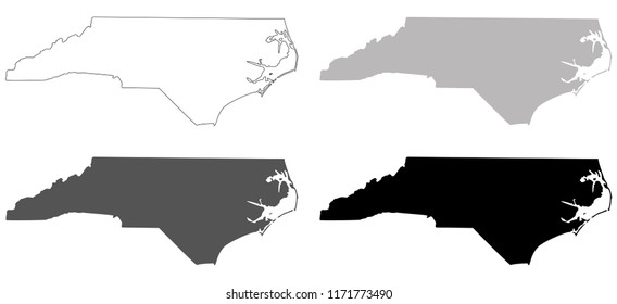 vector illustration of North Carolina maps