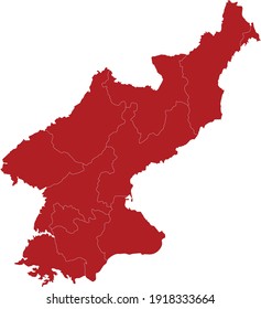 vector illustration of North Korea map
