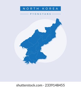 Vector de ilustración de Corea del Norte mapa de Corea del Norte