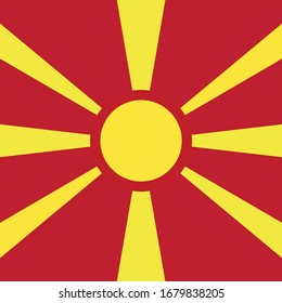 vector illustration of North Macedonia flag