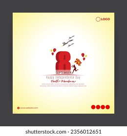 Vector illustration of North Macedonia Independence Day social media story feed template