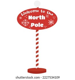 Vector illustration of North Pole Sign	
