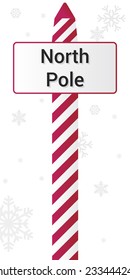 Vector illustration of the north pole with snowflakes
