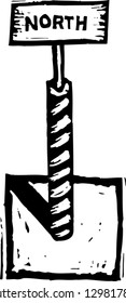 Vector illustration of North sign