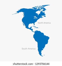 vector illustration of the North and South America continents