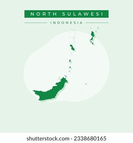 Vector de ilustración del mapa de Sulawesi del Norte de Indonesia