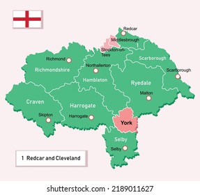 Vector illustration North Yorkshire map in England svg