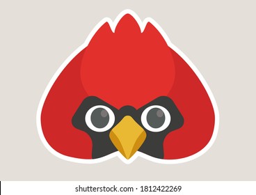 Vector illustration of Northen Cardinal bird.