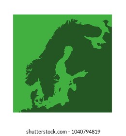 vector illustration of Northern Europe map