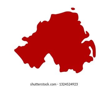 vector illustration of Northern Ireland map