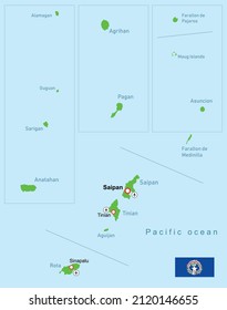 Vector illustration Northern Mariana Islands map