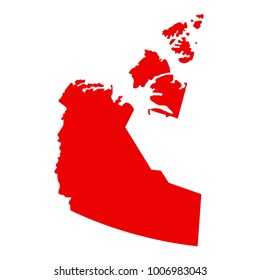 vector illustration of Northwest territories map
