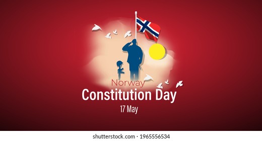 ilustración vectorial para la constitución de Noruega día 17 de mayo 