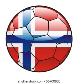 vector illustration of Norway flag on soccer ball