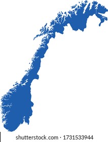 ilustración vectorial del mapa de Noruega