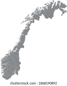 ilustración vectorial del mapa de Noruega