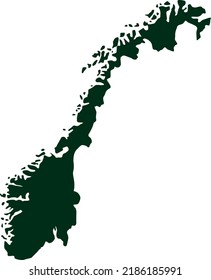 Mapa de la ilustración vectorial de Noruega