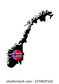vector illustration of Norway map and flag 