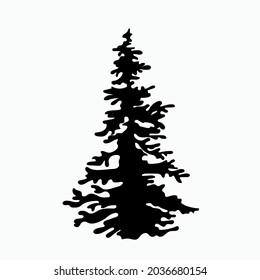 Vektorgrafik einer Fichte aus Norwegen einzeln auf weißem Hintergrund.