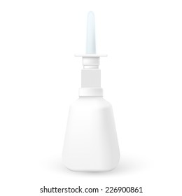 Vector illustration of nose spray bottle mock up